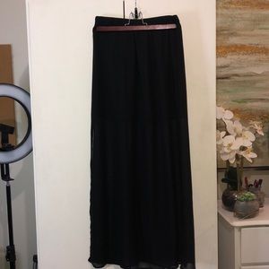 Black Maxi Skirt Sheer with slits on sides